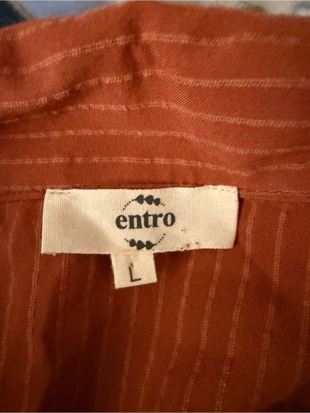 Entro Rust Pinstripe Button-Up Shirt - Picture 3 of 5
